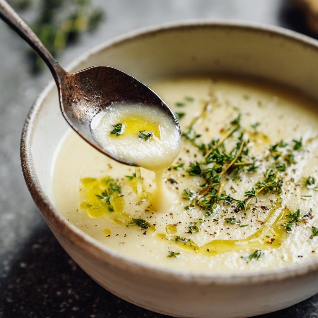 Cremige Blumenkohlsuppe mit Zitronenthymian