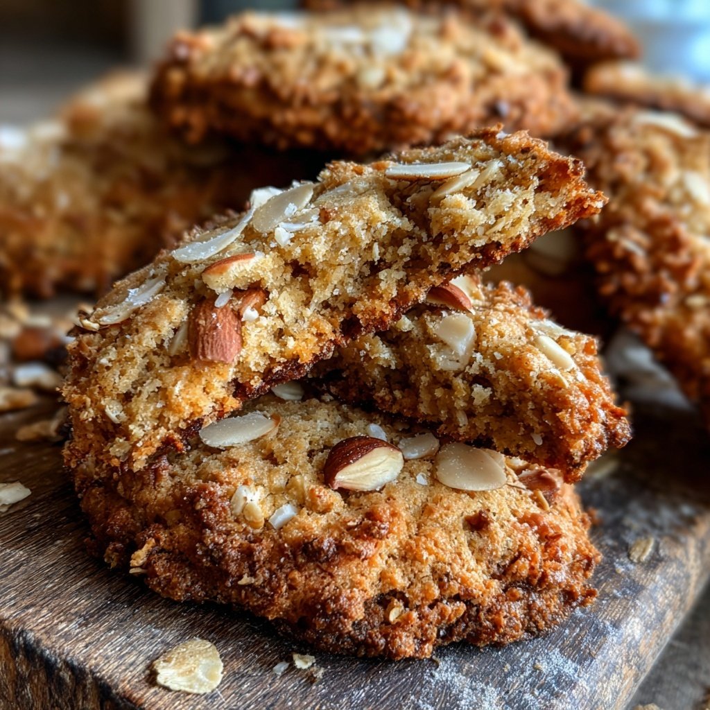 Cookies mit Haferflocken und Mandelsplittern