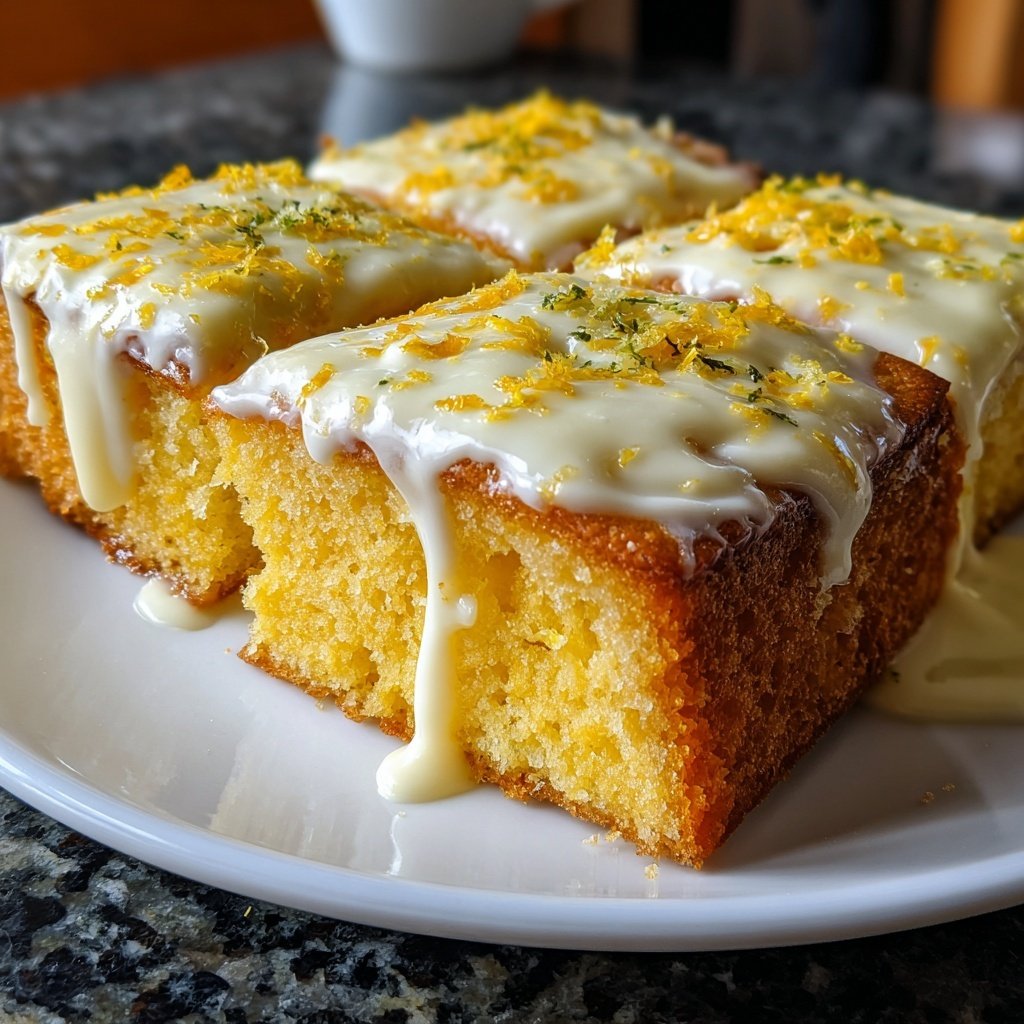 Zitronenkuchen mit Frischkäse-Topping