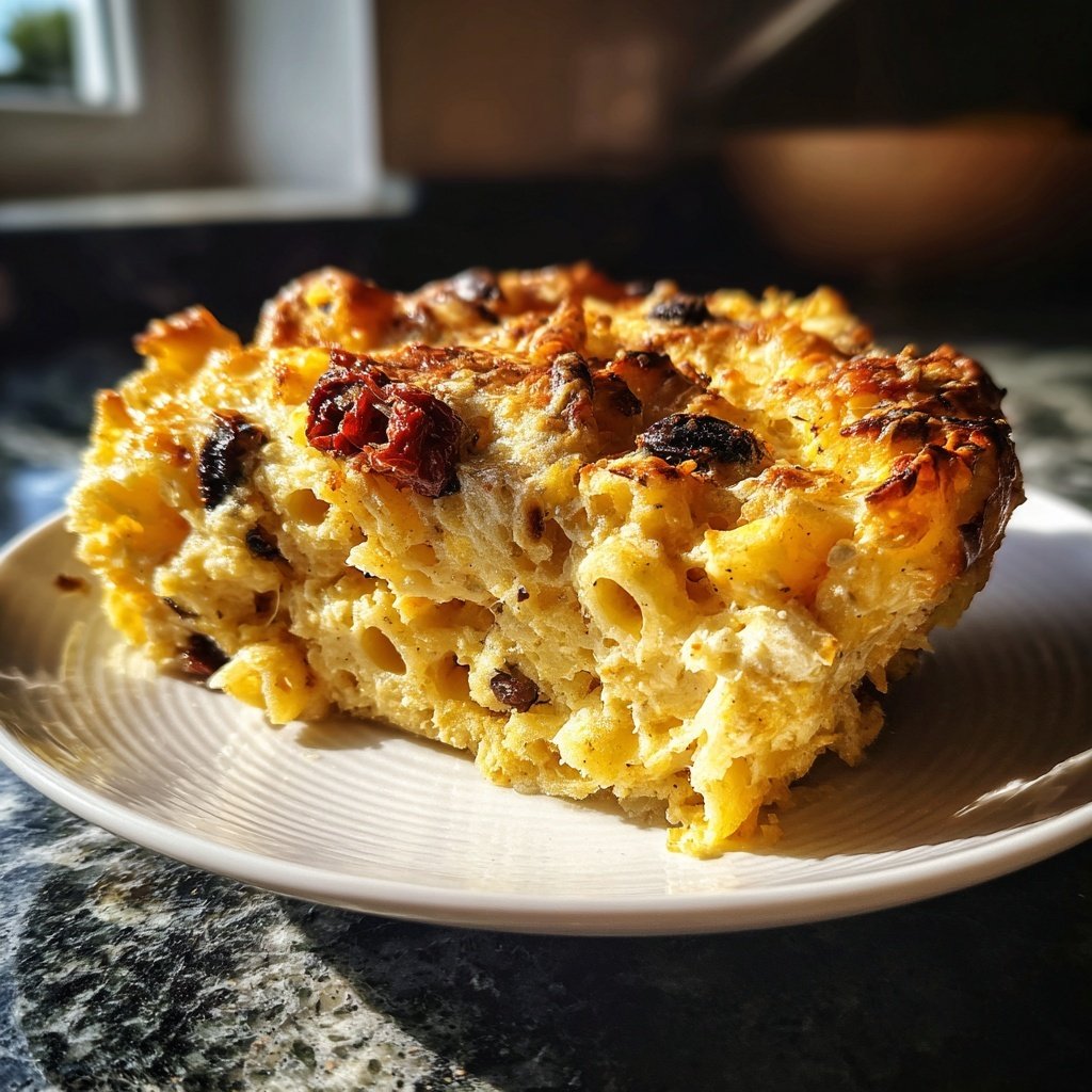 Nudelauflauf mediterran mit Oliven