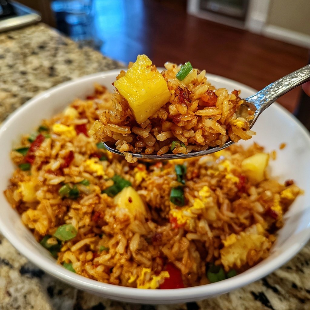 Gebratener Reis mit Ananas