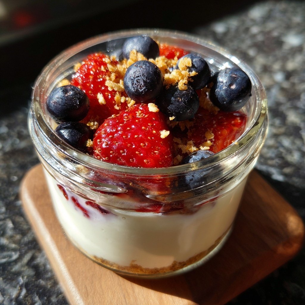 Frühstück im Glas mit Skyr und Beeren