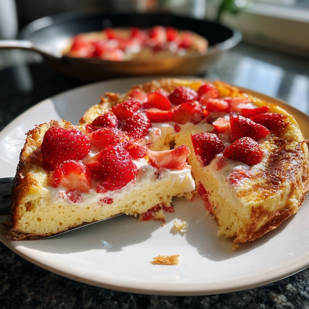 Pfannkuchen mit Erdbeerquark