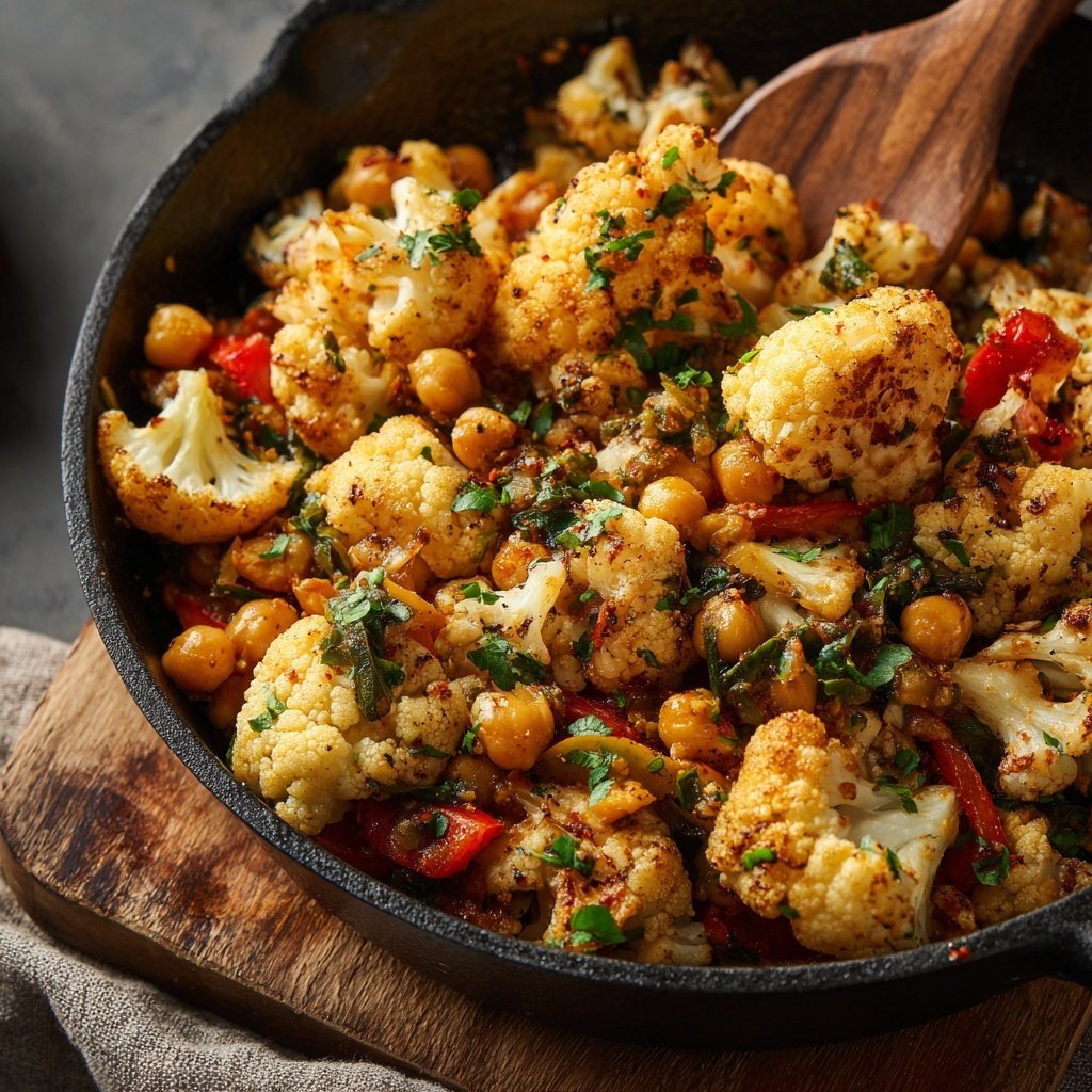 Blumenkohl Kichererbsen Pfanne Orientalisch